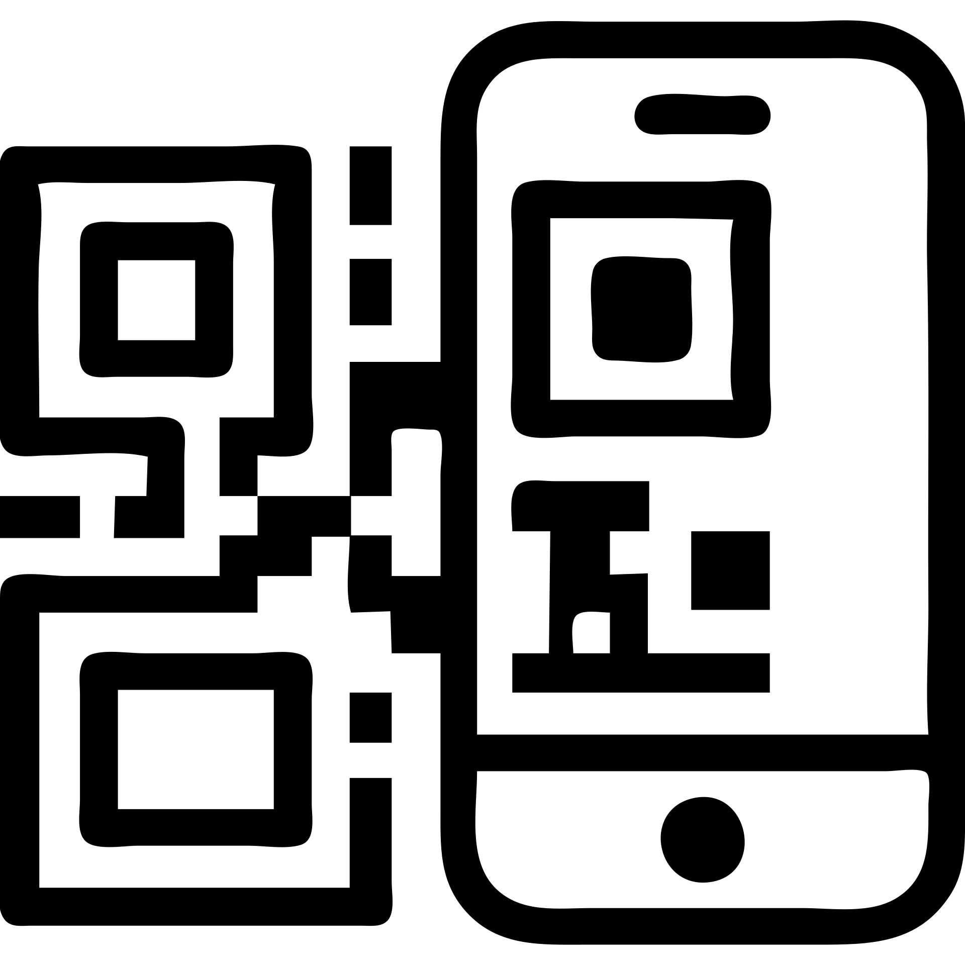 QR code symbol with a phone next to it emoji