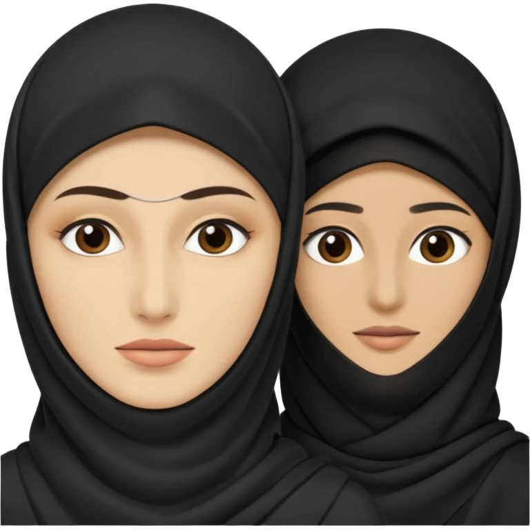 Niqabi (eyebrows also covered) standing next to her husband  emoji