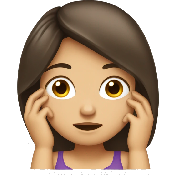 Brunette girl facepalm emoji