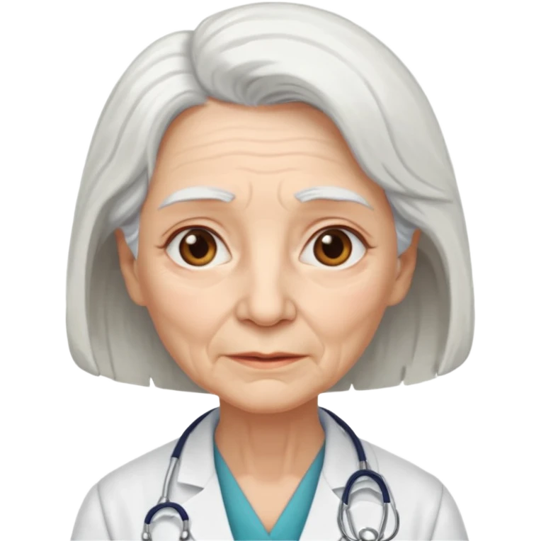 old doctor without stethoscope female emoji