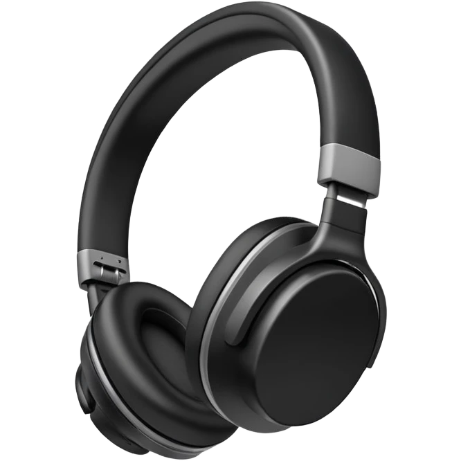 Sleek black over-ear headphones with subtle gray accents emoji