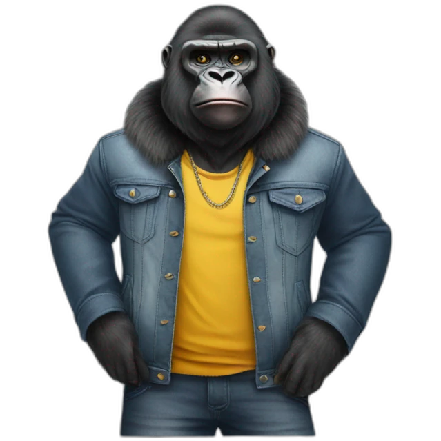 Gorilla wearing designer clothes emoji