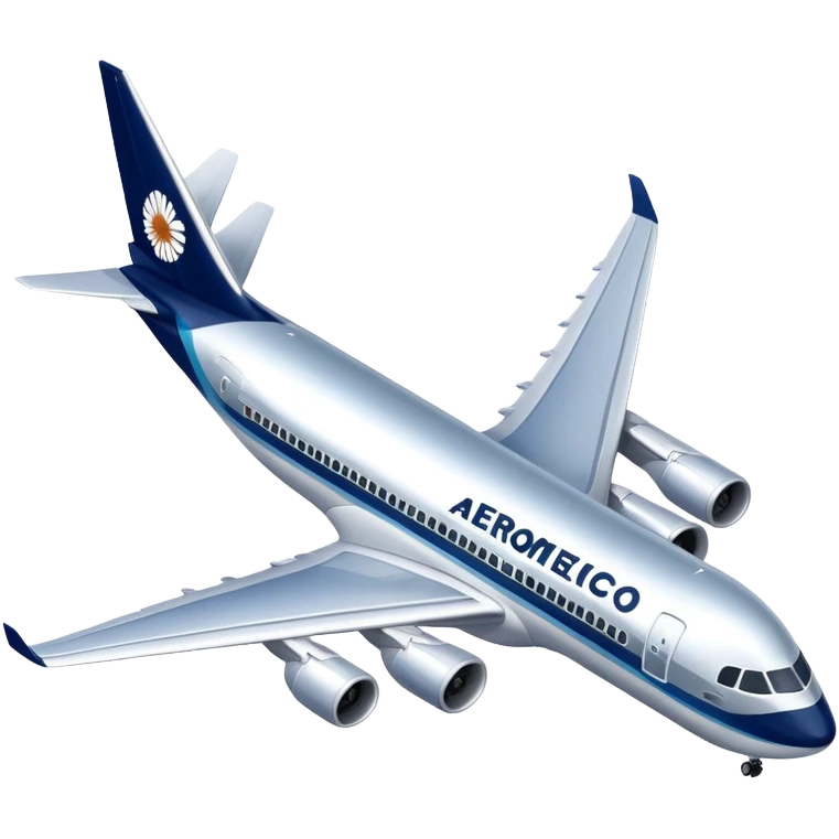 Aeromexico airplane with blue and silver colors emoji