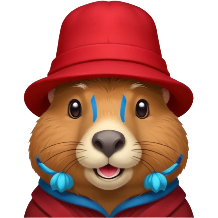 Capybara with red hat emoji