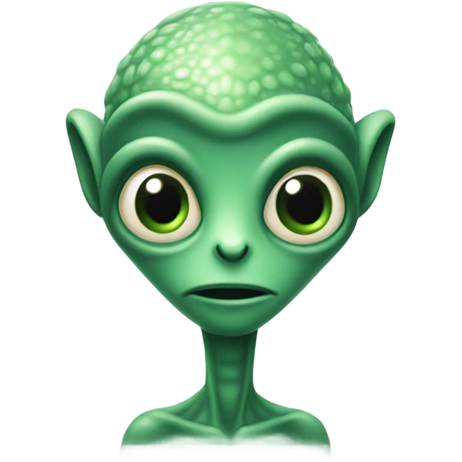 Alien portrait with green scales emoji