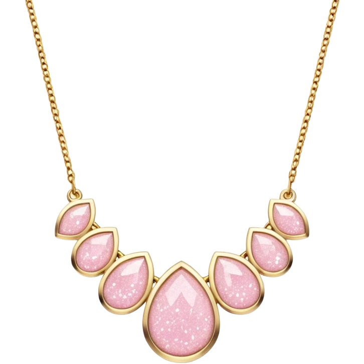 Pastel Pink Glitter Gold Necklace  emoji