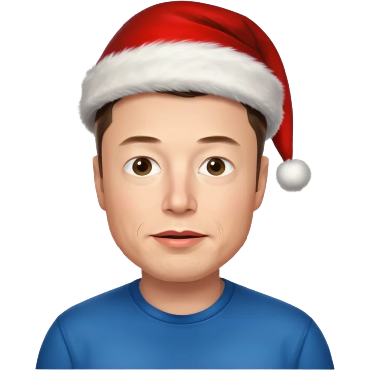 Elon Musk with christmas hat emoji