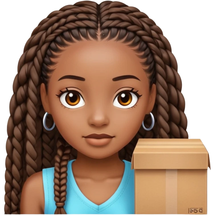 black girl with box braids  emoji