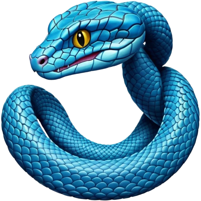 Blue cartoon pit viper emoji