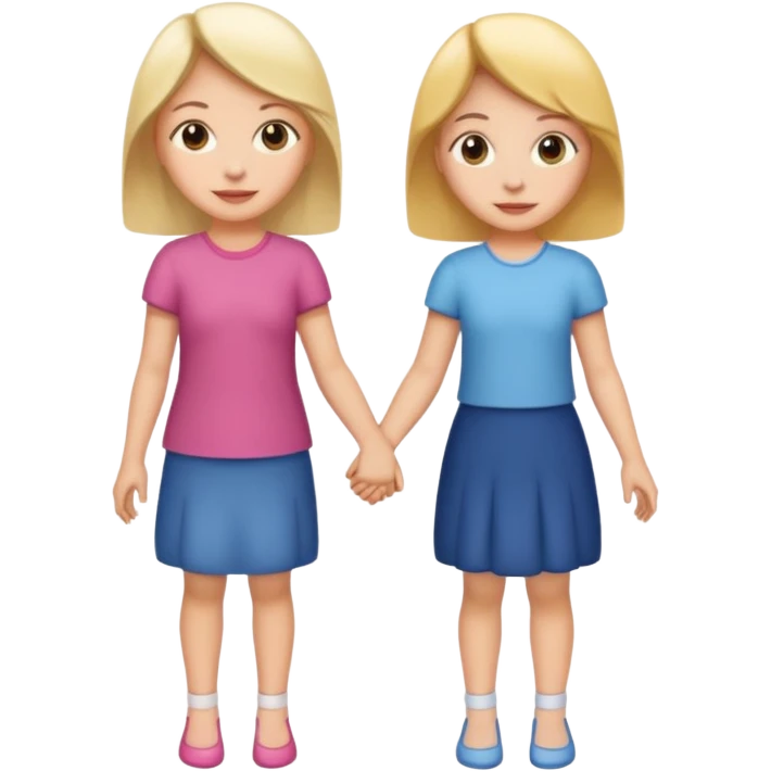 Mutter und Tochter die sich an den Händen halten emoji