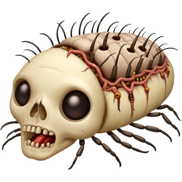 decomposing corpse rotting with maggots and flies emoji