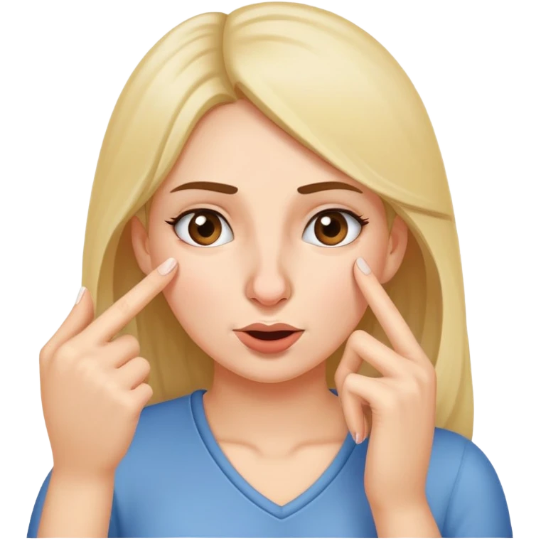 Woman plugging her nose with her fingers emoji