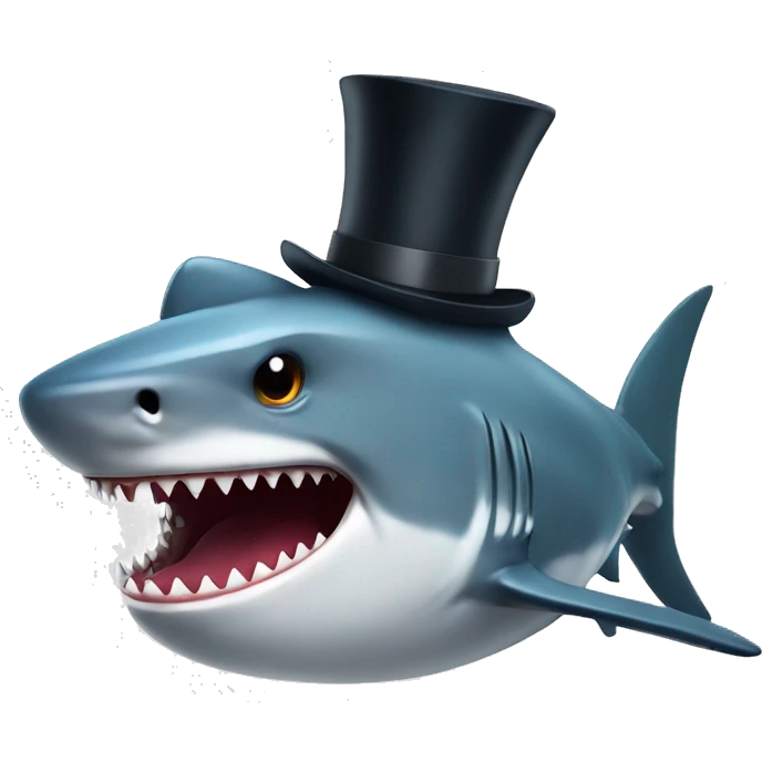 Shark with tophat emoji