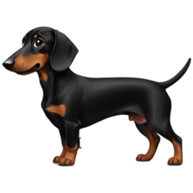 black dachshund emoji