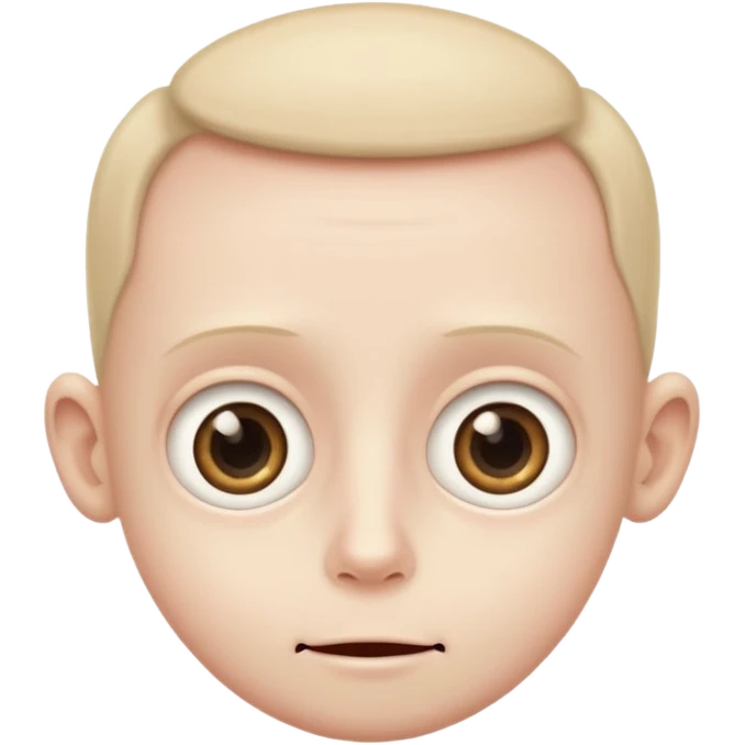 Little man with three big eyes, but no ears emoji