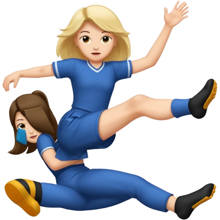 face with feet kicking in the back like a high school girl  emoji