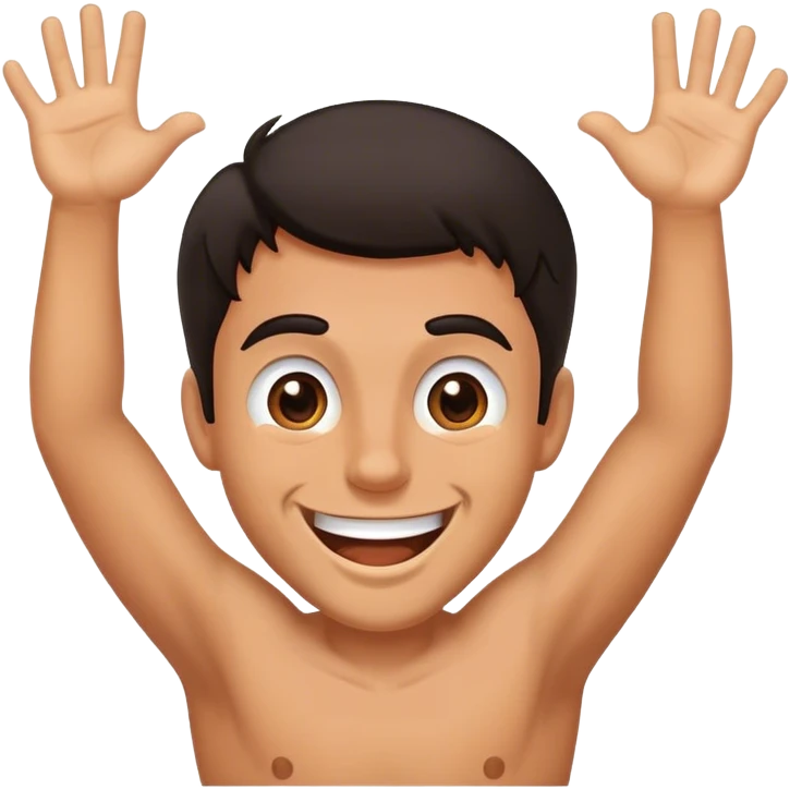 Understated excited man emoji