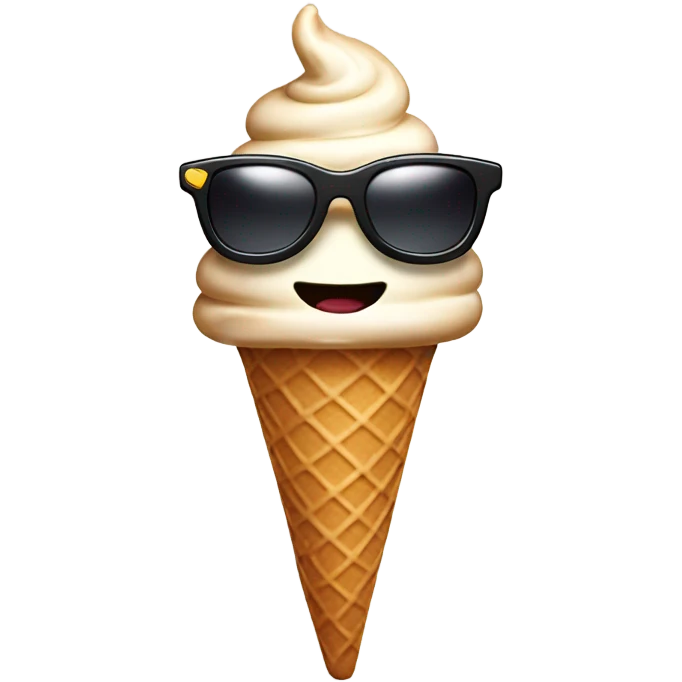Turd with sunglasses eating icecream emoji