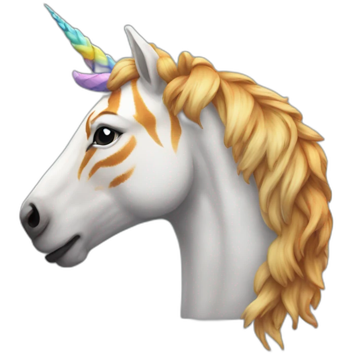 Unicorn mixed with the tiger emoji