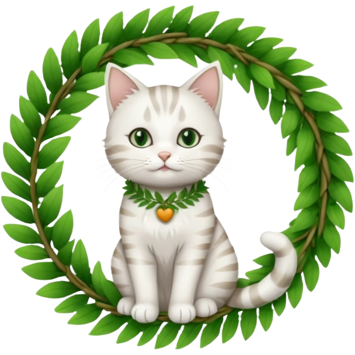 wreath white cat emoji
