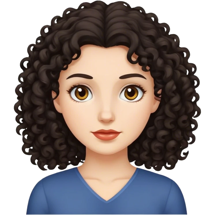 White woman with dark curly hair emoji
