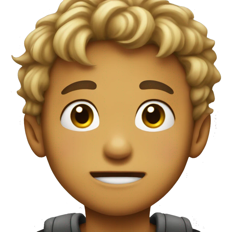 Biting lip cute face boy emoji