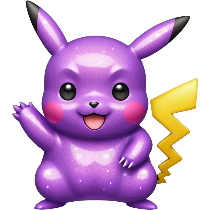 glitter purple pikachu emoji