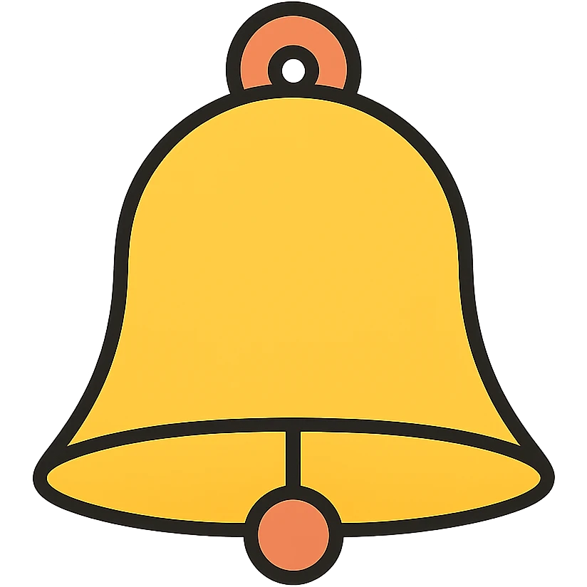 bell icon, clean and modern, color outline style emoji