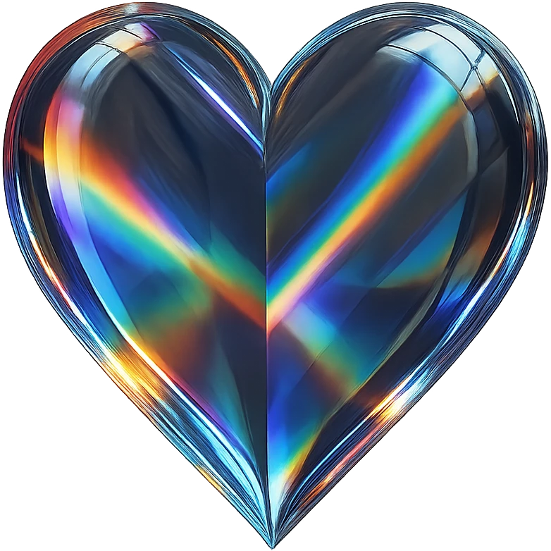 heart with a glass prism effect emoji