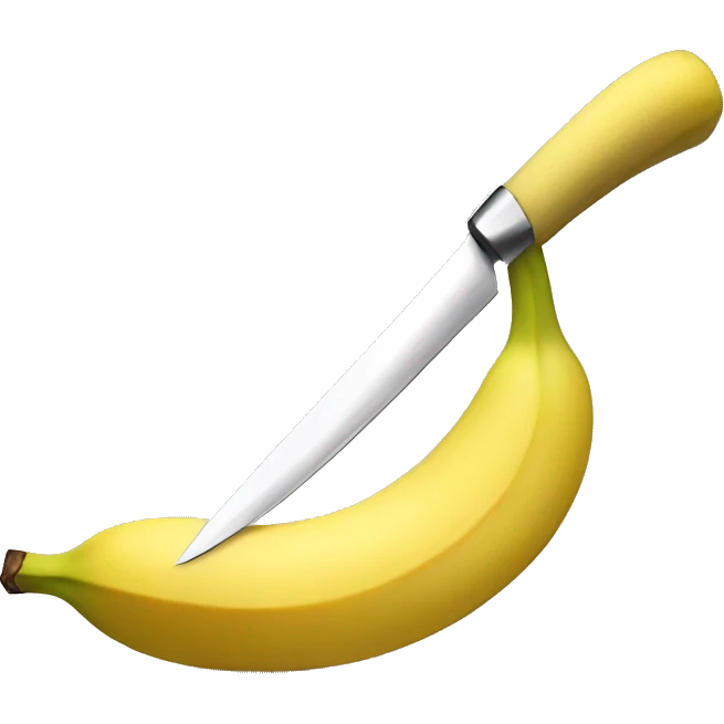 a banana being cut by a knife emoji