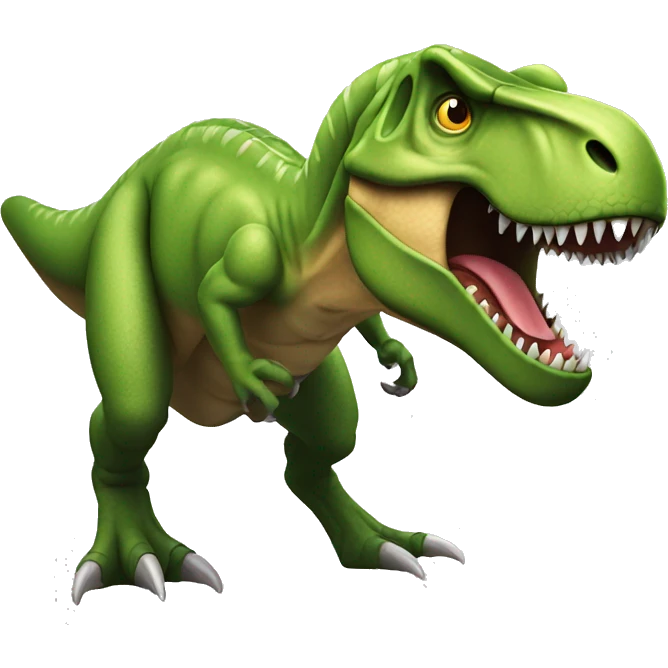 t-rex with muscular arms  emoji