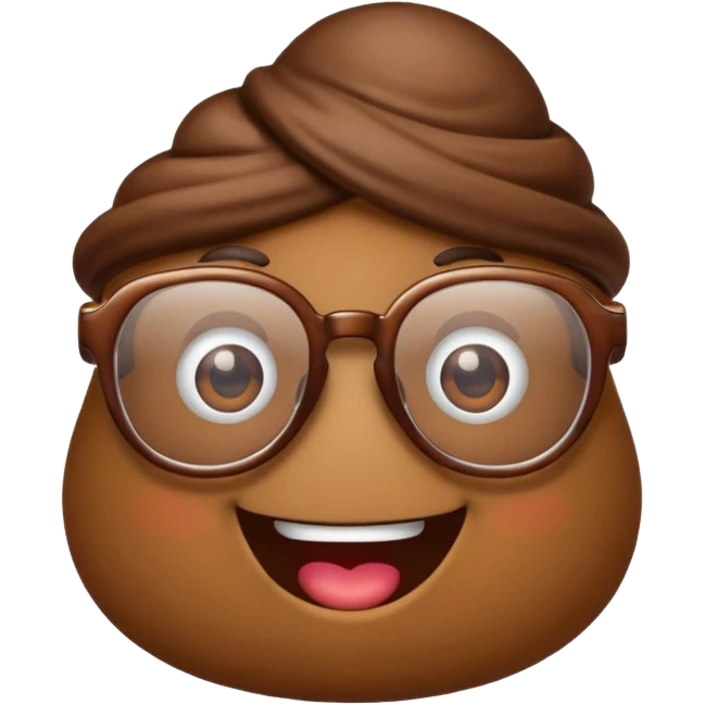 ی ایموجی کاکا سنگی در حال خنده که عینک زده emoji