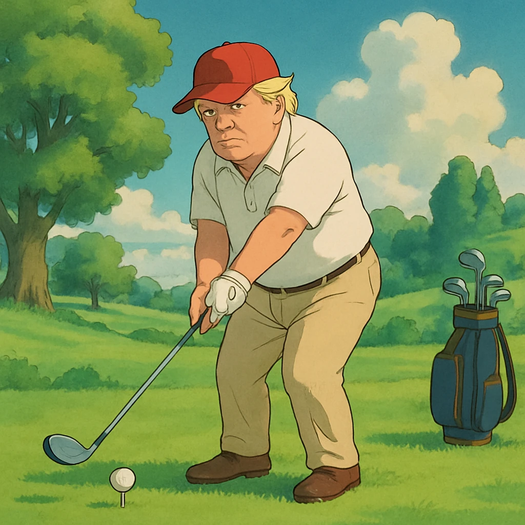 Donald Trump playing golf emoji