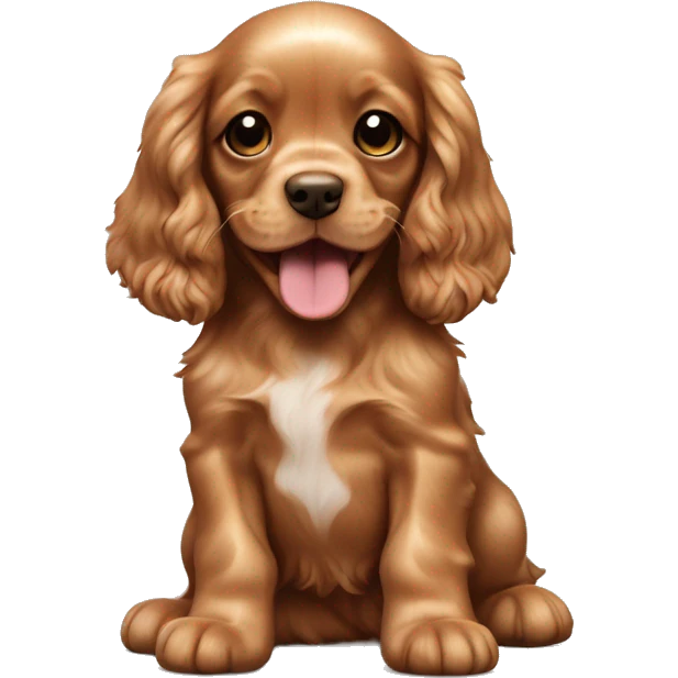 baby Cocker Spaniel playing happily emoji