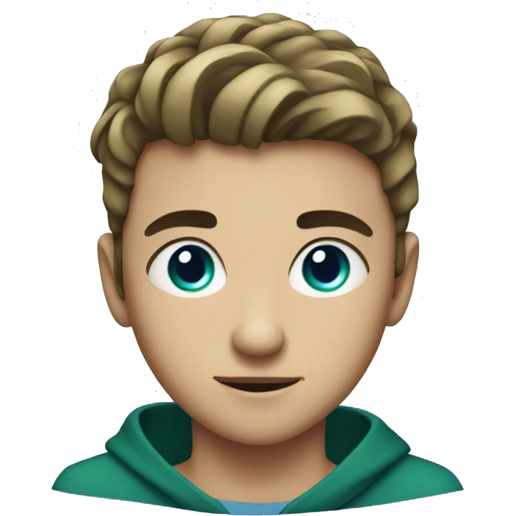boy with brow pircing with blue-green eyes emoji