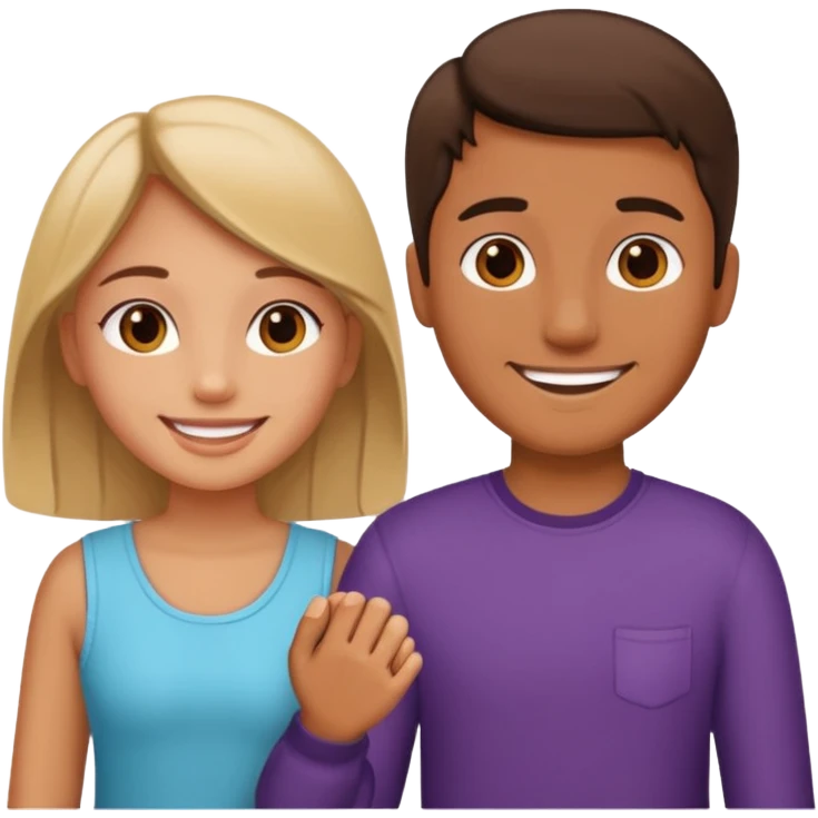 A girl and a man holding hands emoji