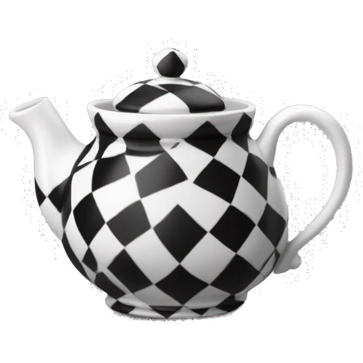 Black and white checkered teapot emoji