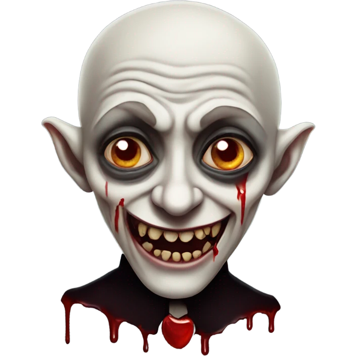 Nosferatu with blood dripping from teeth emoji