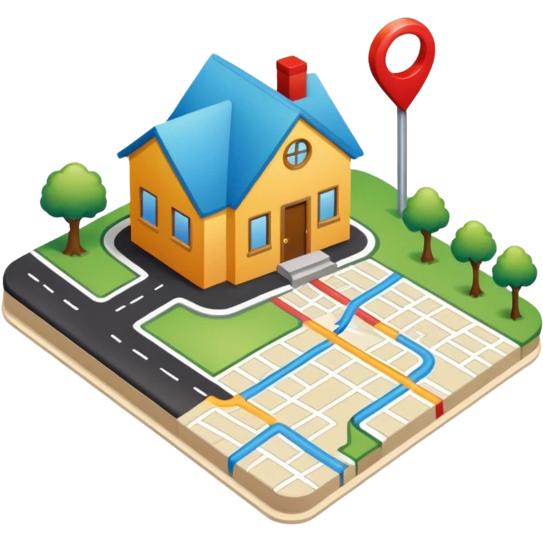 road map with home on it emoji