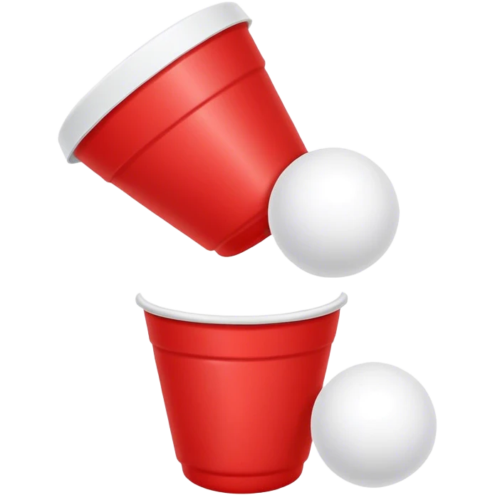 a couple red cups and white ping pong balls emoji