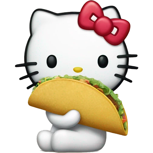 hello kitty eating a taco emoji