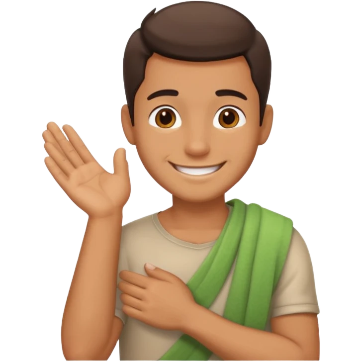 Emoji of a guy dusting off his shoulder with his hand emoji