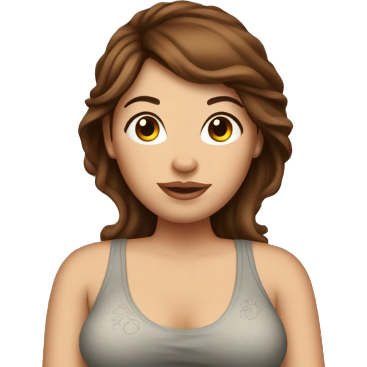 brown hair pregnant lady with tattoos emoji