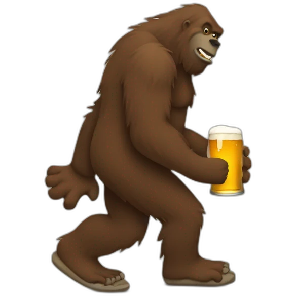 Big foot qui boit une bière emoji