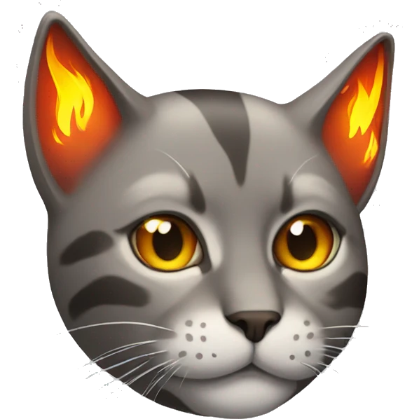 A cat with flames  emoji