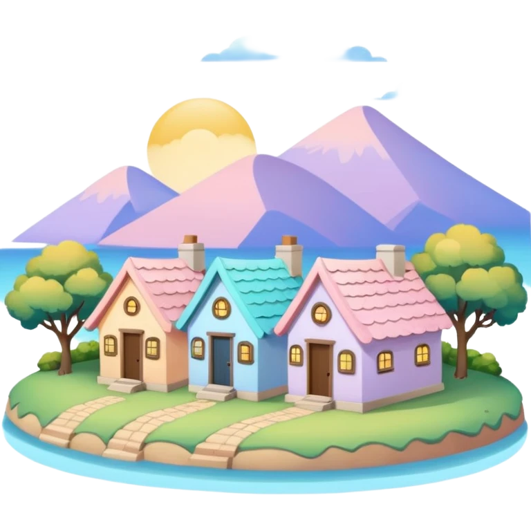 Pastel Roof Cottages emoji