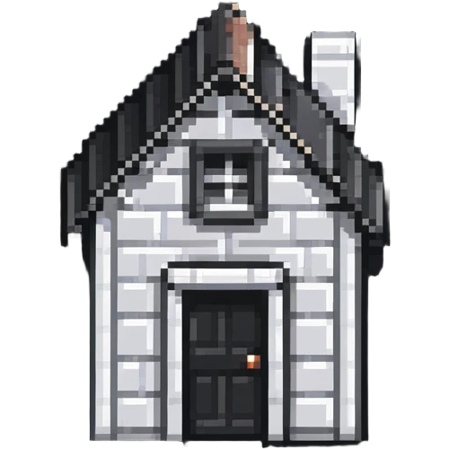 tiny simple house building icon, bright vibrant colors, cheerful, minimal details, small size emoji
