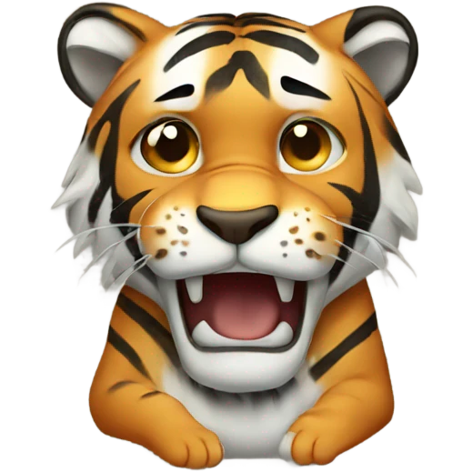 Crying tiger sad tears emoji