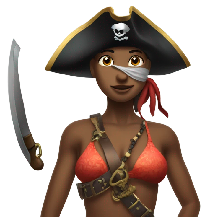 Pirate wearing bakini emoji