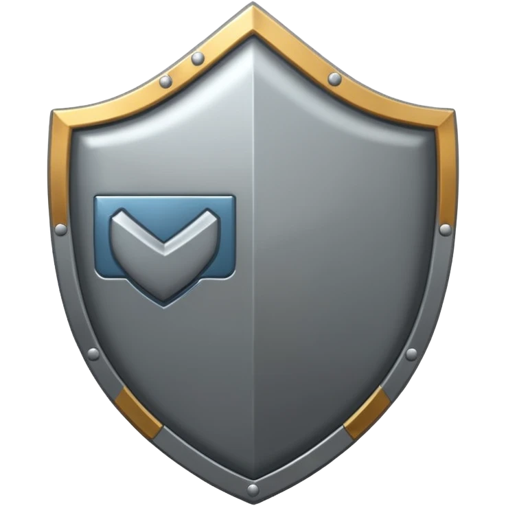 Steel gray shield with bicep flex icon emoji